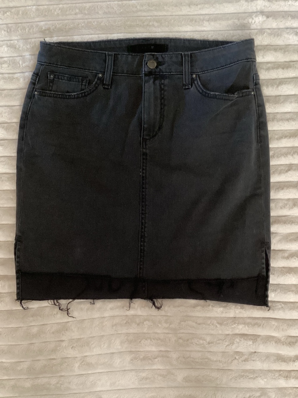 Joe's Jeans Black Denim Mini Skirt with Frayed Hem *Collectors Edition*